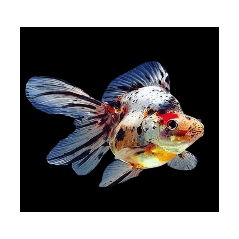 Carassius auratus l.f. ryukin calico short tail 6-7 cm